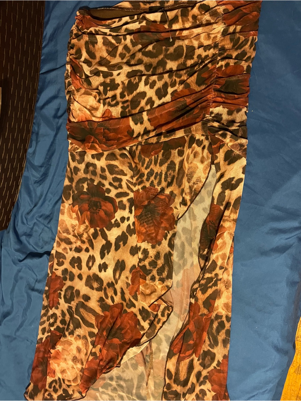 Windsor Brown and Tan Leopard Floral Maxi Skirt